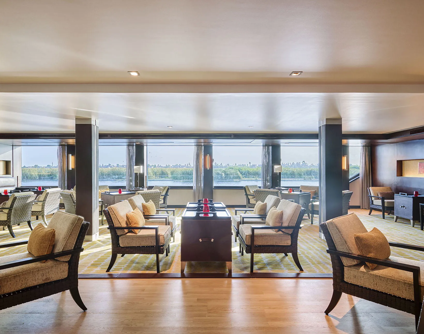 Lounge aboard the The Oberoi Zahra, Luxury Nile Cruiser Nile cruise